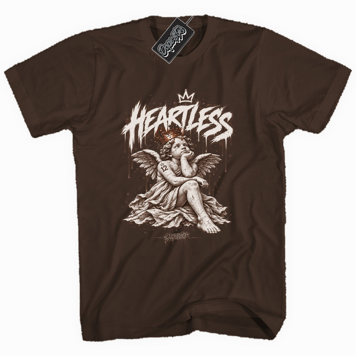 Fireside 12s Heartless graphic tee in dark chocolate