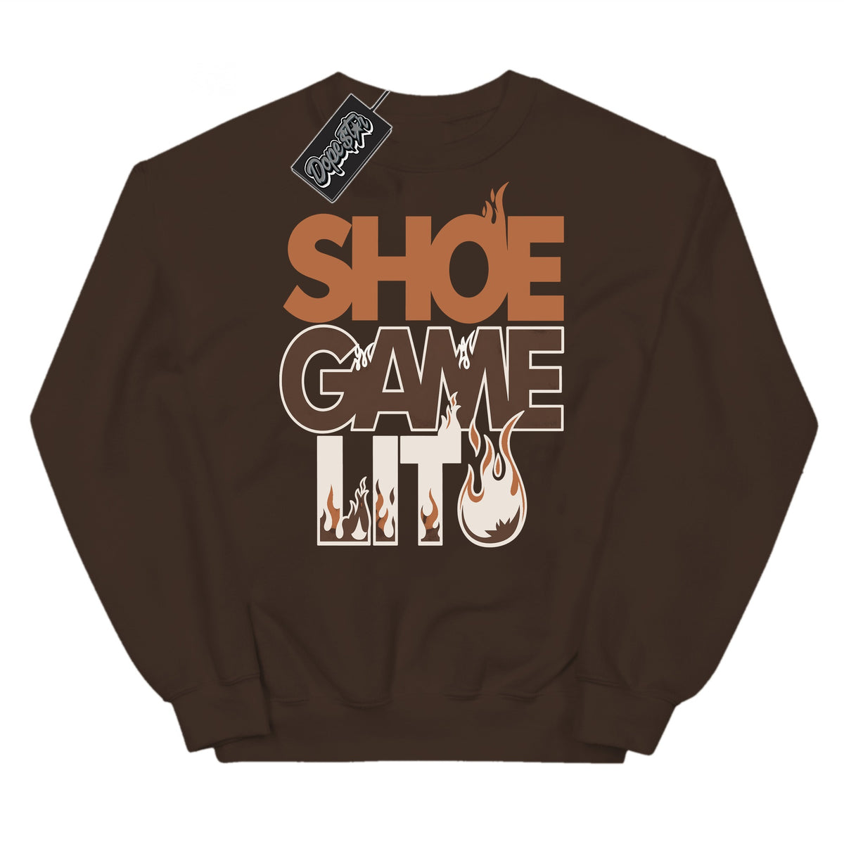 Shoe Game Lit Fireside 12s sweatshirt in Dark Chocolate by Dope Star Brand