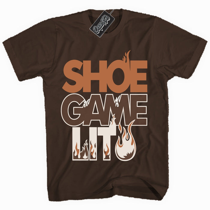 Shoe Game Lit Fireside 12s shirt in Dark Chocolate by Dope Star Brand