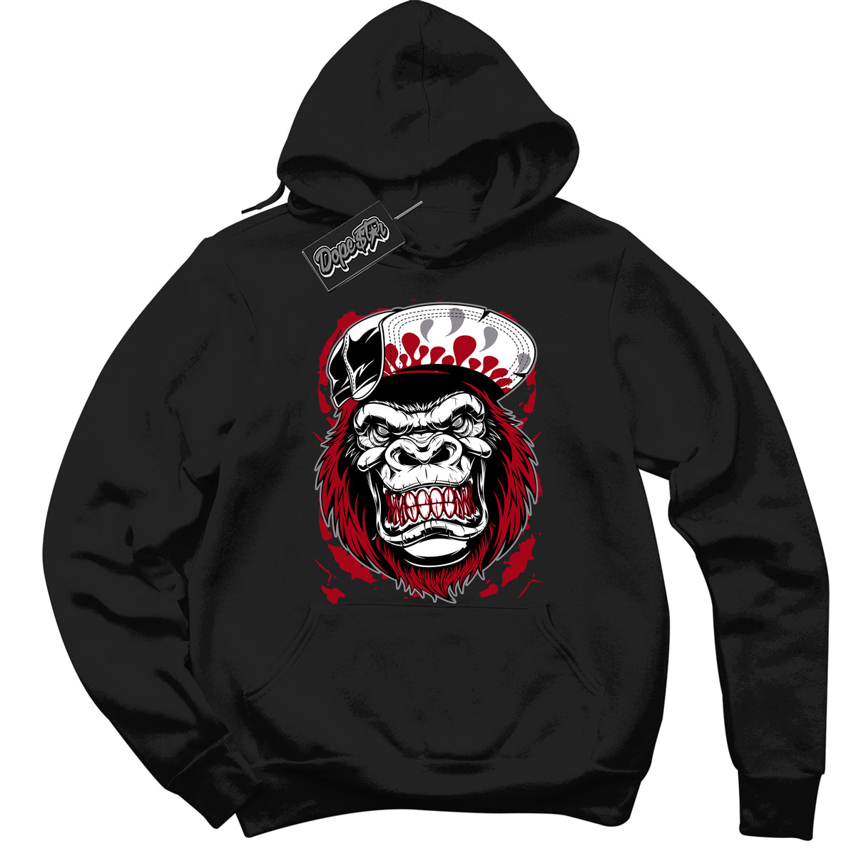 Cool Black Hoodie with “ Gorilla Beast ”  design that Perfectly Matches  Bred Reimagined 4s Jordans.