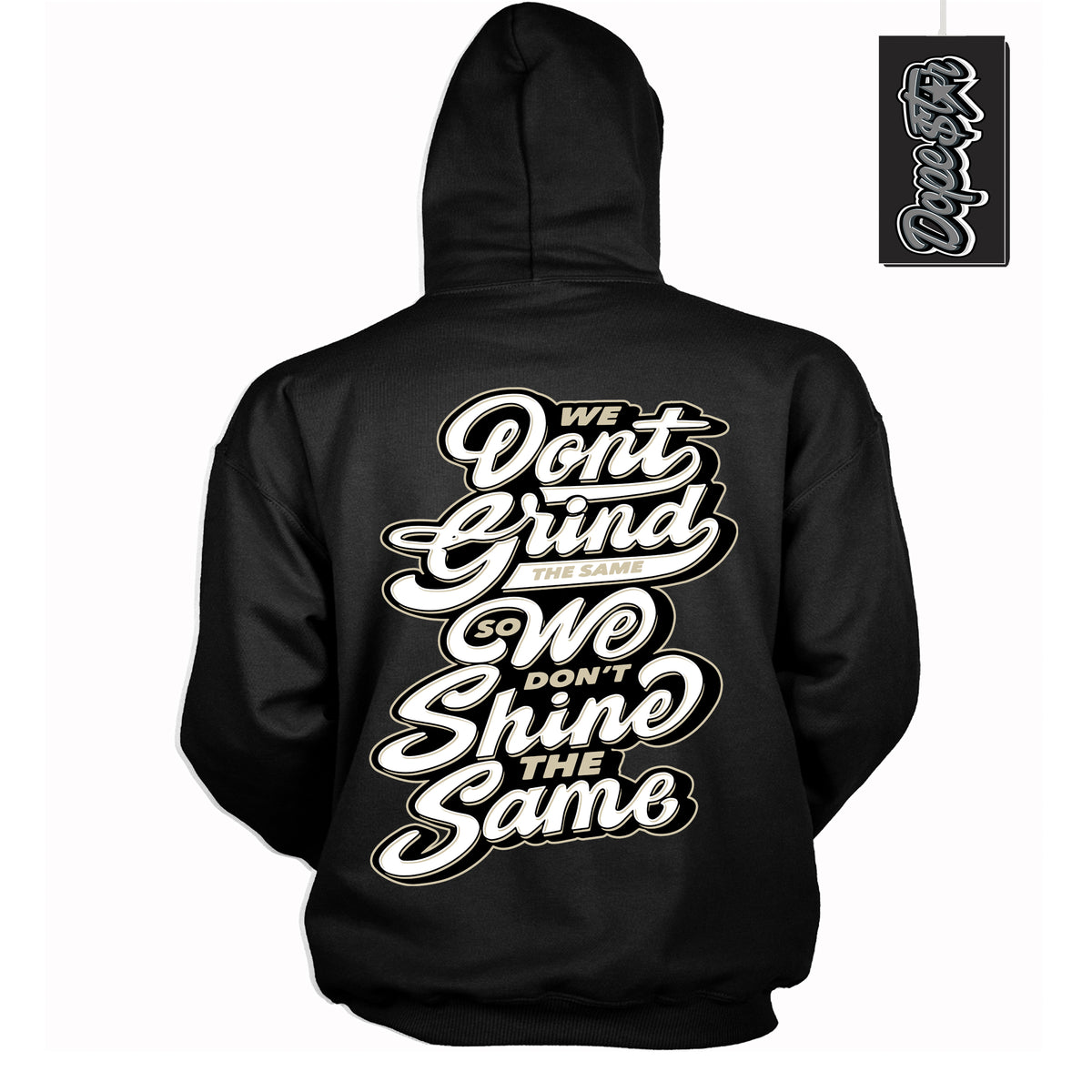 Cool Black Hoodie with “ Grind Shine ”  design that Perfectly Matches  Gratitude 11s Sneakers.