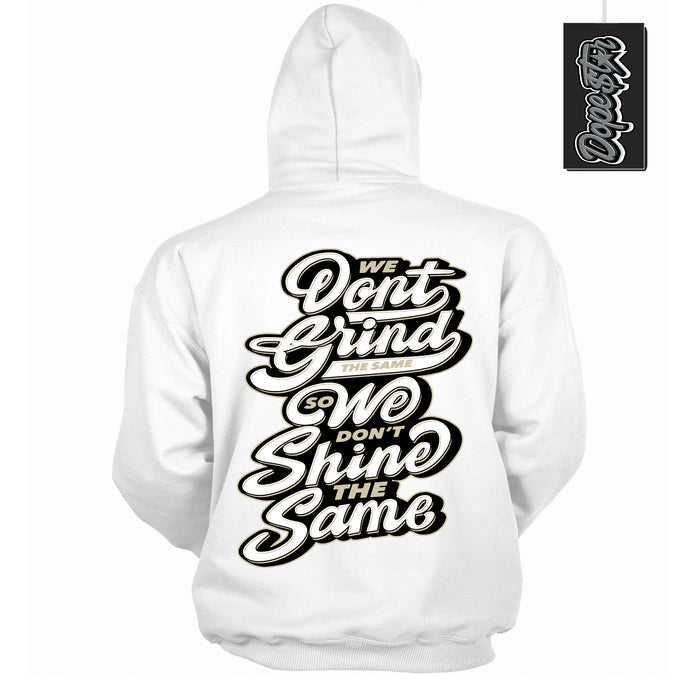 Cool White Hoodie with “ Grind Shine ”  design that Perfectly Matches Gratitude 11s Sneakers.
