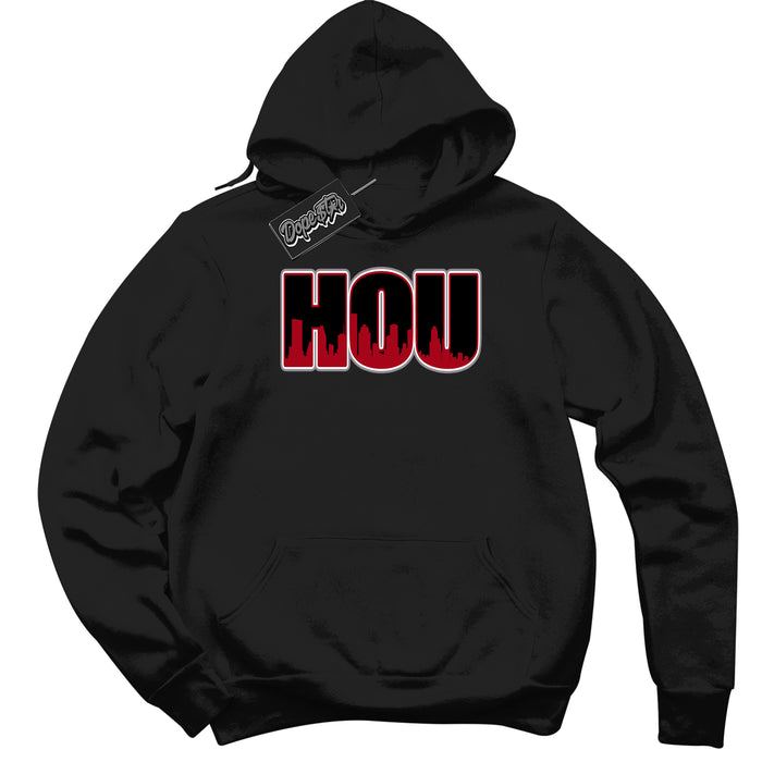 Cool Black Hoodie with “ Houston ”  design that Perfectly Matches  Bred Reimagined 4s Jordans.