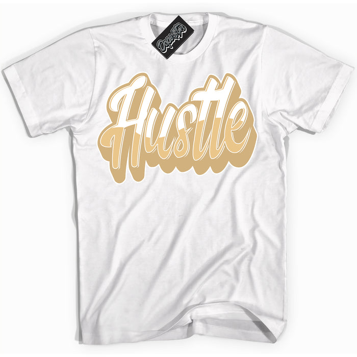 Jordan MVP White Metallic Gold ‘Hustle’ – White Streetwear T-Shirt | Sneaker Matching shirt for Jordan MVP White Metallic Gold | Men's and Women's Streetwear Graphic Tee by Sneaker Shirts Outlet.
