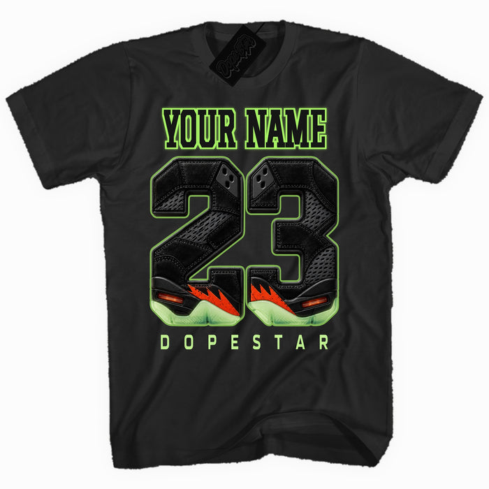 Custom name 23 shirt for Jordan 5 Halloween, Black, name on front