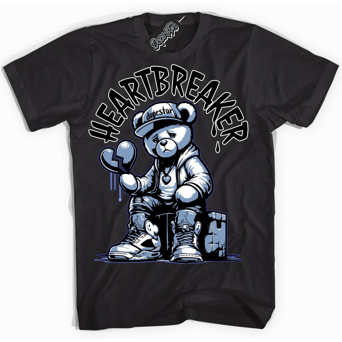 Cool Black Shirt with “ Heartbreaker Bear” design that perfectly matches Reverse Oreo 6s Sneakers.