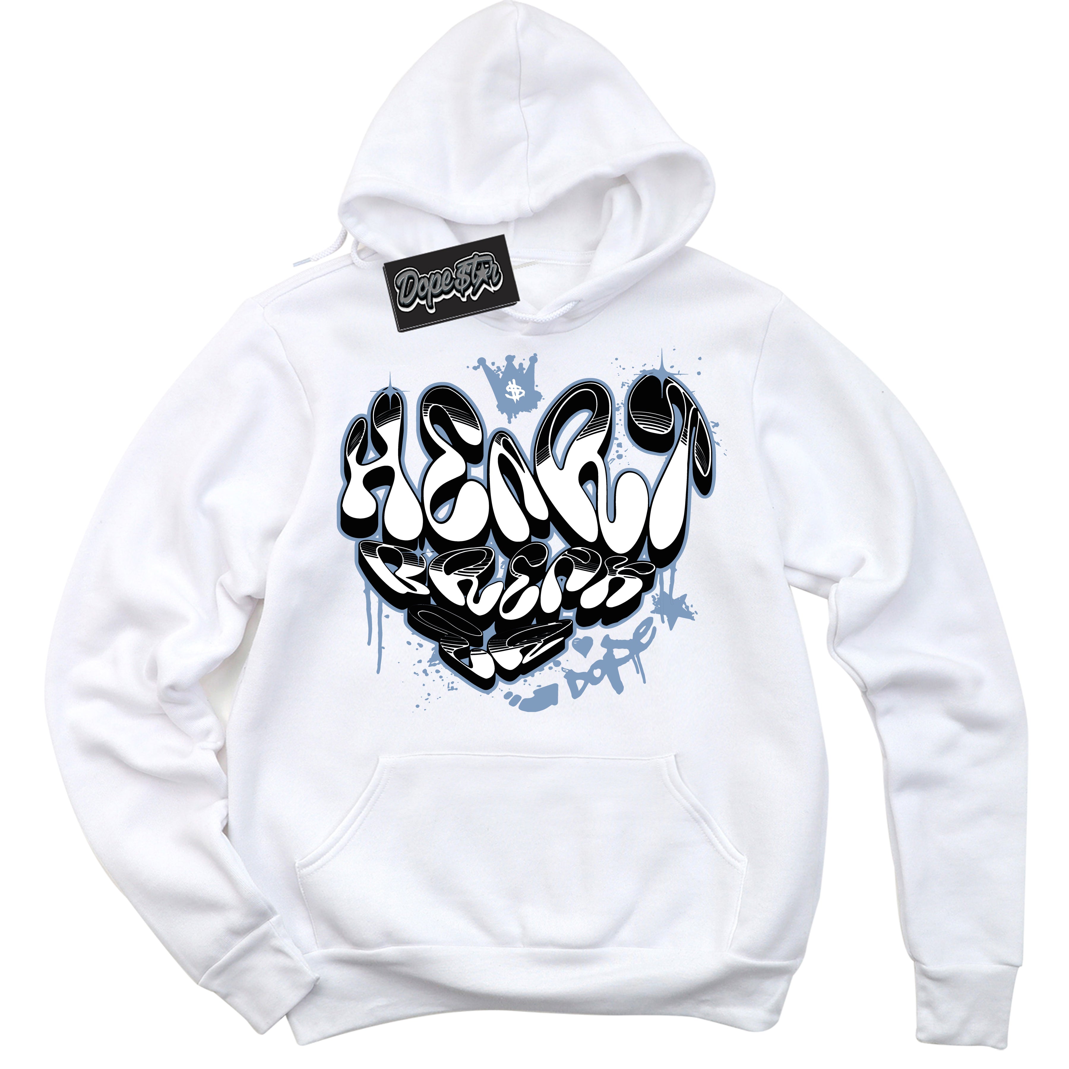 Cool White Hoodie with “ Heartbreaker Graffiti ”  design that Perfectly Matches Reverse Oreo 6s Sneakers.