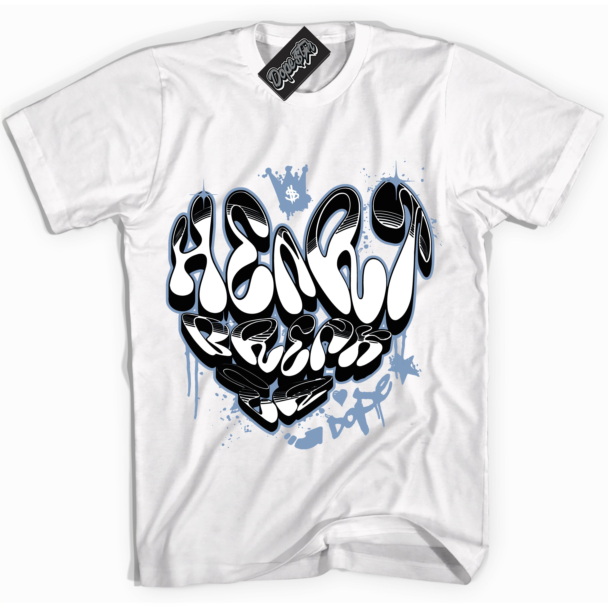 Cool White Shirt with “ Heartbreaker Graffiti” design that perfectly matches Reverse Oreo 6s Sneakers.