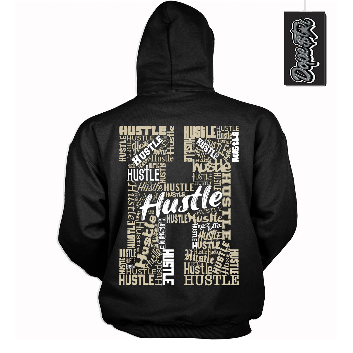 Cool Black Hoodie with “ Hustle H ”  design that Perfectly Matches  Gratitude 11s Sneakers.