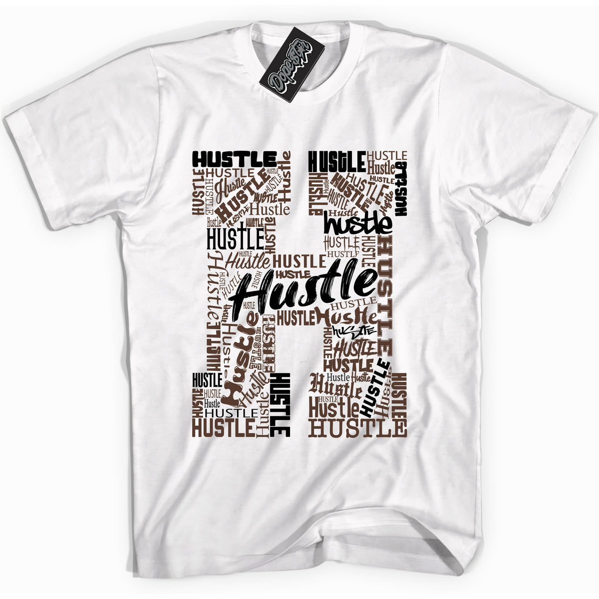 Cool White graphic tee with “ Hustle H ” design, that perfectly matches Palomino 1s sneakers 