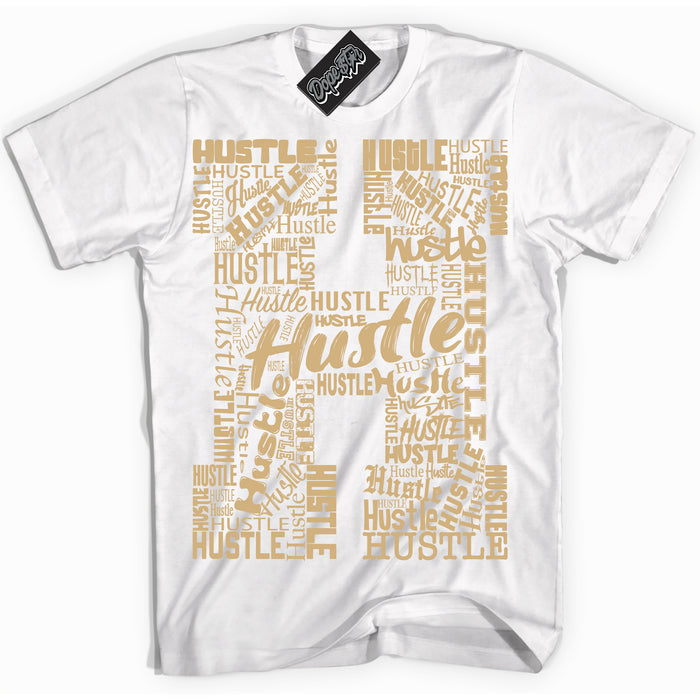 Jordan MVP White Metallic Gold ‘Hustle H’ – White Streetwear T-Shirt | Sneaker Matching shirt for Jordan MVP White Metallic Gold | Men's and Women's Streetwear Graphic Tee by Sneaker Shirts Outlet.
