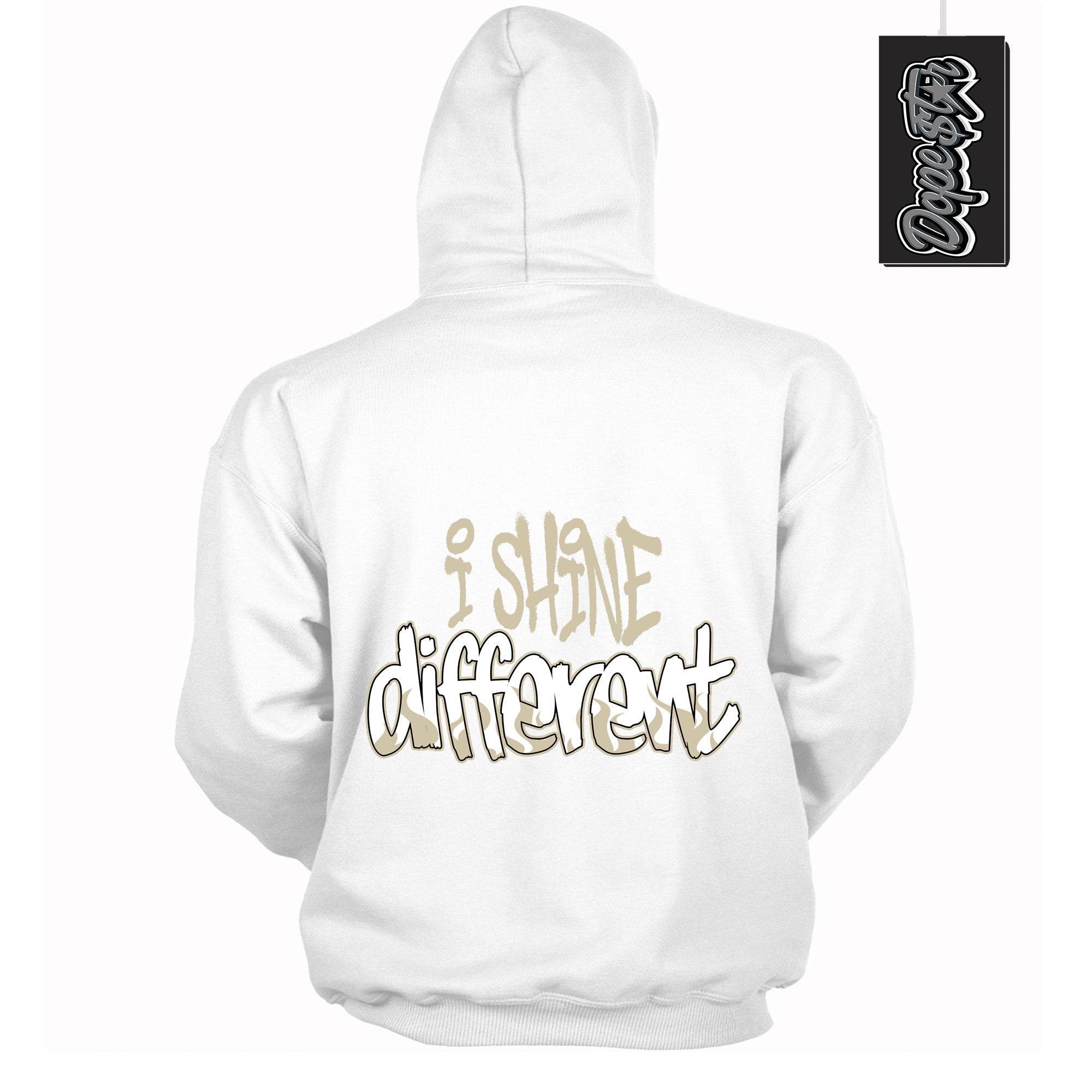 Cool White Hoodie with “ I Shine Different ”  design that Perfectly Matches Gratitude 11s Sneakers.
