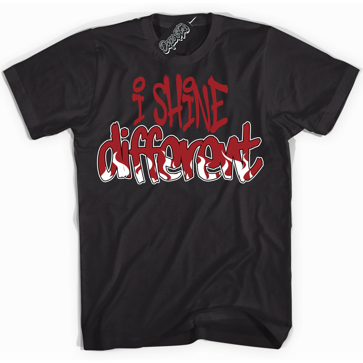 Cool Black graphic tee with “ I Shine Different ” print, that perfectly matches Lost And Found 1s sneakers 