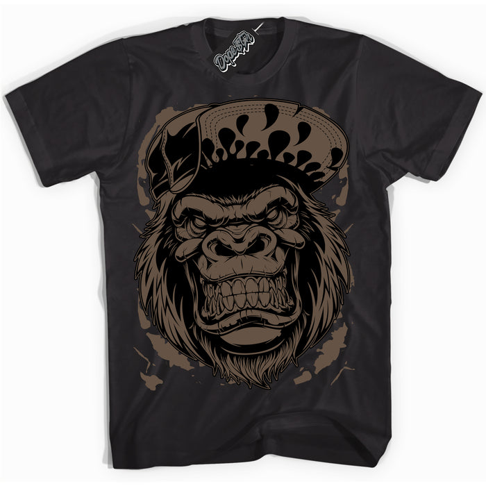 Cool Black Shirt with “Gorilla Beast” design that perfectly matches the Jumpman Jack TR Travis Scott Dark Mocha Sneakers.