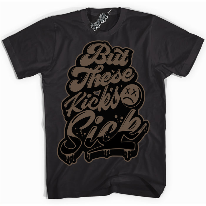 Cool Black Shirt with “Kick Sick” design that perfectly matches the Jumpman Jack TR Travis Scott Dark Mocha Sneakers.