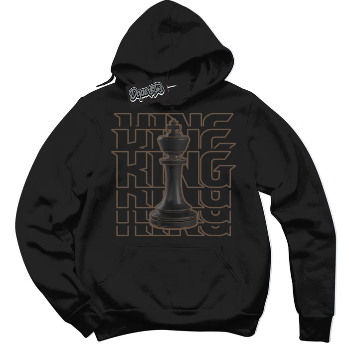 Cool Black Hoodie with “King Chess” design that Perfectly Matches Jumpman Jack TR Travis Scott Dark Mocha Sneakers.