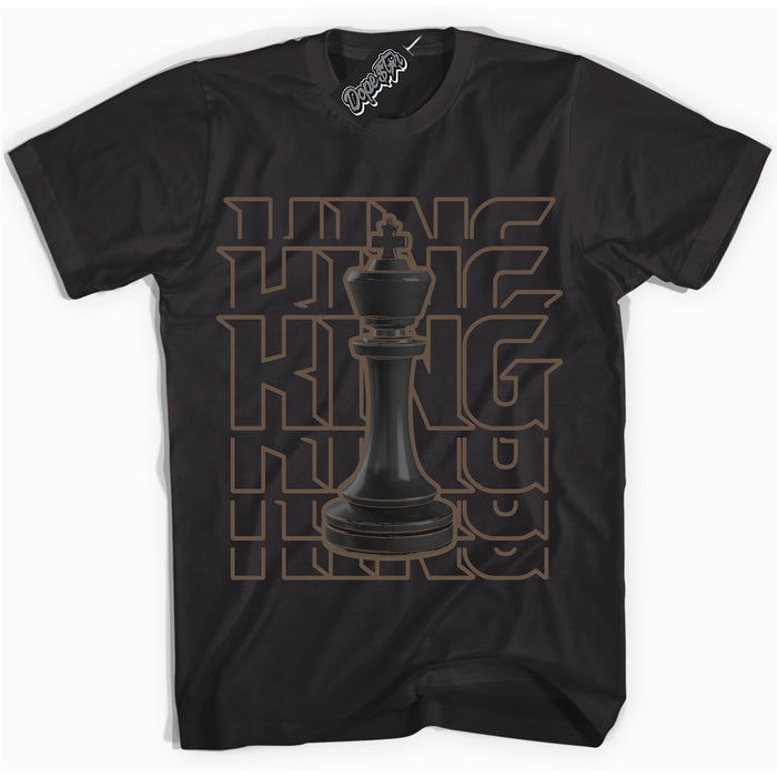 Cool Black Shirt with “King Chess” design that perfectly matches the Jumpman Jack TR Travis Scott Dark Mocha Sneakers.