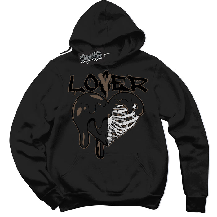 Cool Black Hoodie with “Lover Loser” design that Perfectly Matches Jumpman Jack TR Travis Scott Dark Mocha Sneakers.