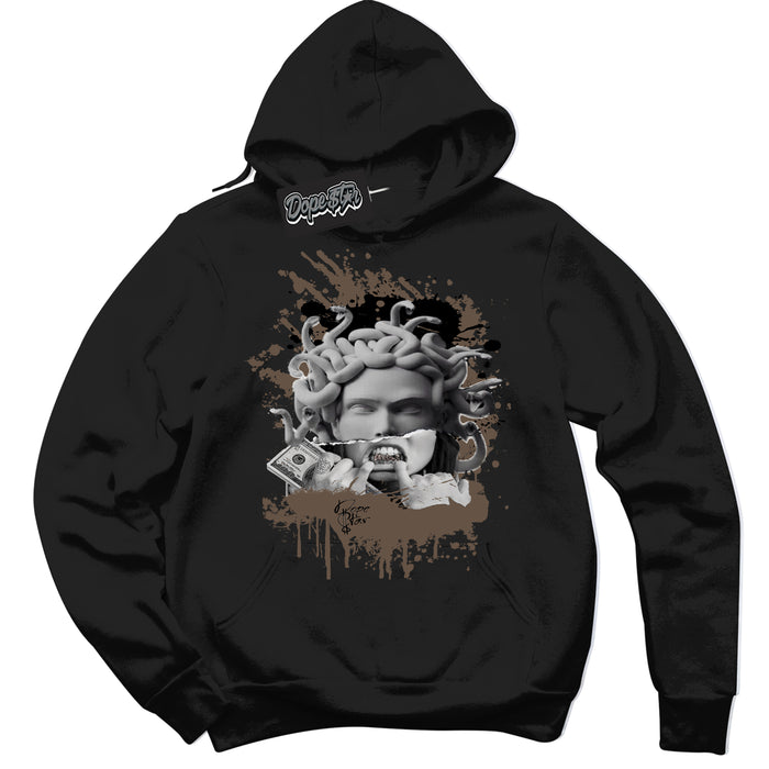 Cool Black Hoodie with “Medusa” design that Perfectly Matches Jumpman Jack TR Travis Scott Dark Mocha Sneakers.