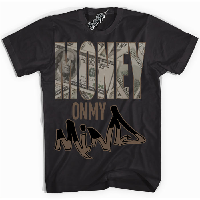 Cool Black Shirt with “Money On My Mind” design that perfectly matches the Jumpman Jack TR Travis Scott Dark Mocha Sneakers.