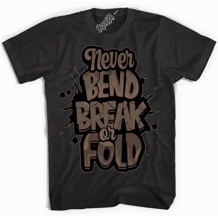 Cool Black Shirt with “Never Bend Break Or Fold” design that perfectly matches the Jumpman Jack TR Travis Scott Dark Mocha Sneakers.