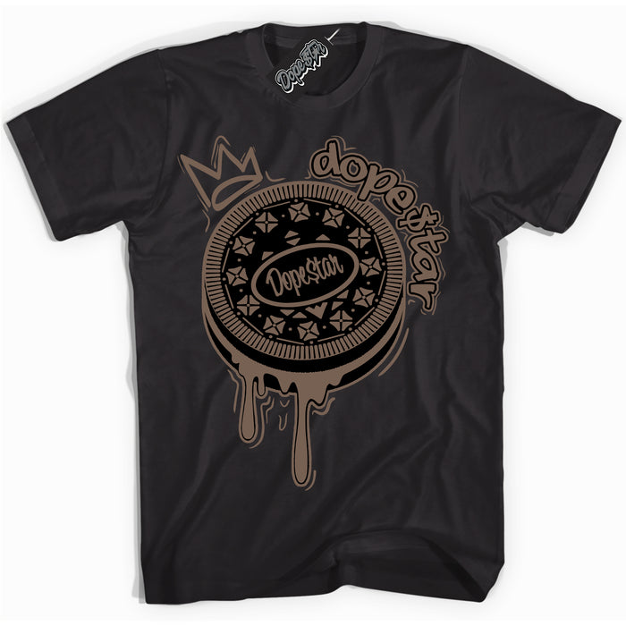 Cool Black Shirt with “Oreo DS” design that perfectly matches the Jumpman Jack TR Travis Scott Dark Mocha Sneakers.