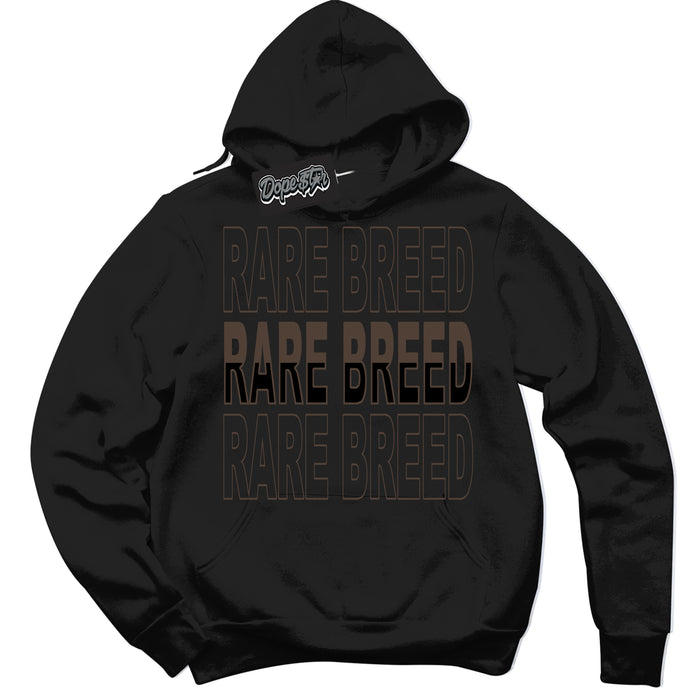 Cool Black Hoodie with “Rare Breed” design that Perfectly Matches Jumpman Jack TR Travis Scott Dark Mocha Sneakers.