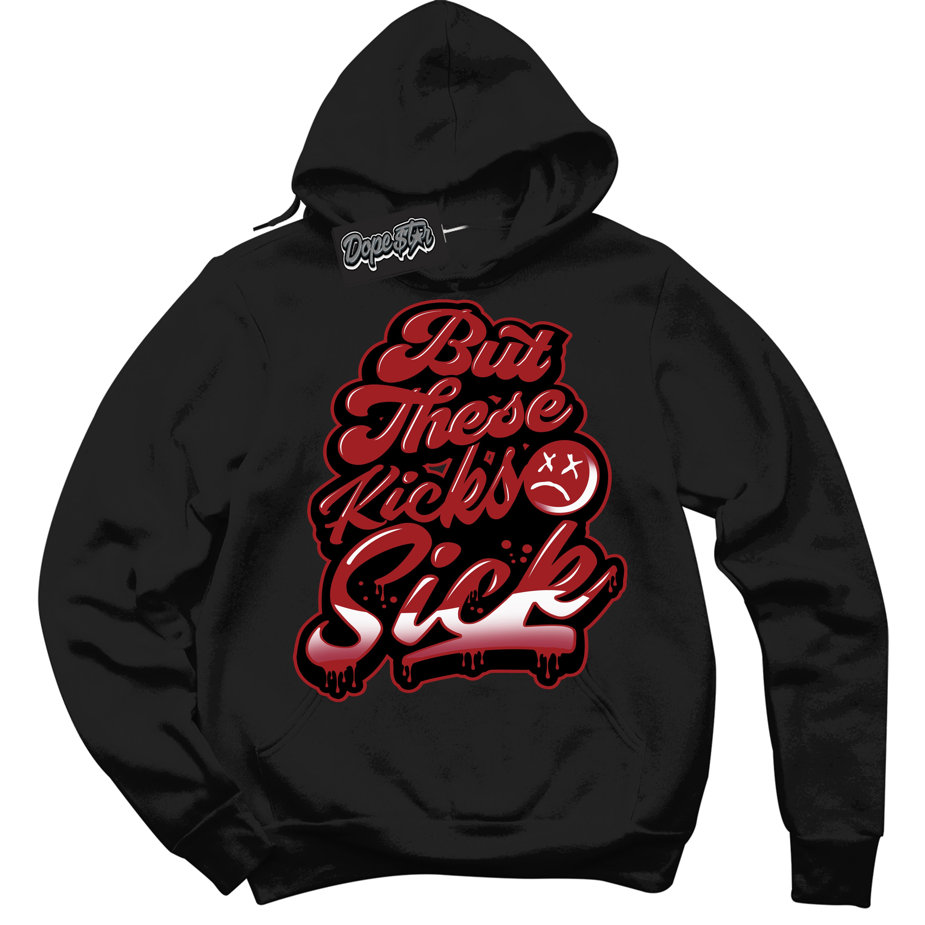 Cool Black Hoodie With “ Kick Sick “ Design That Perfectly Matches Lost And Found 1s Sneakers
