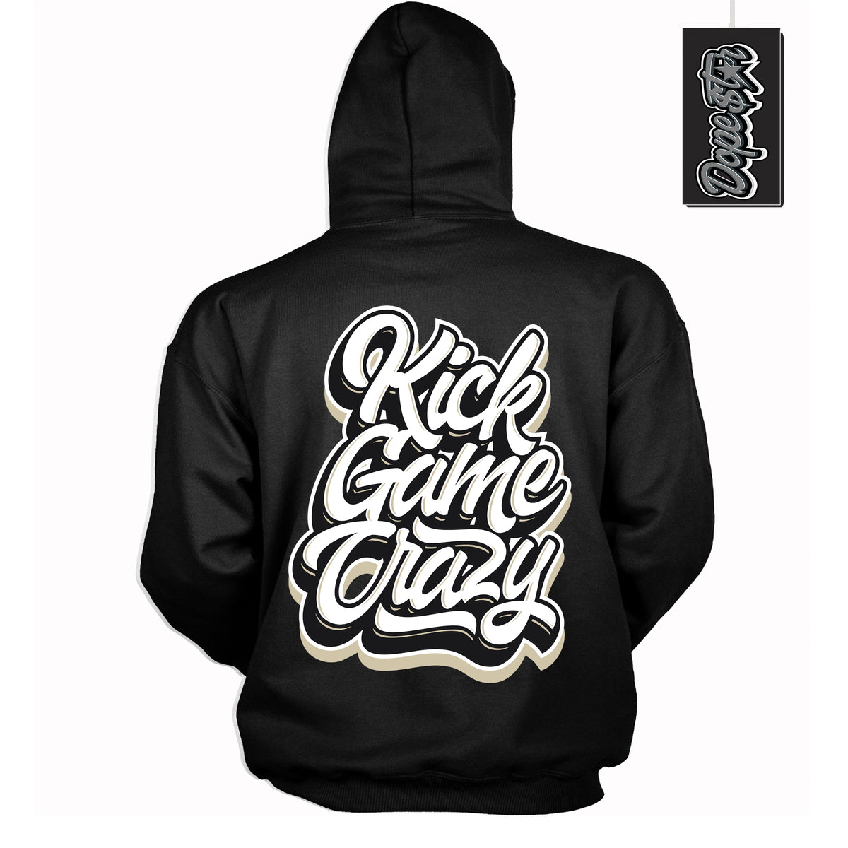 Cool Black Hoodie with “ Kick Game Crazy ”  design that Perfectly Matches  Gratitude 11s Sneakers.