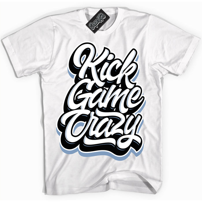 Cool White Shirt with “ Kick Game Crazy” design that perfectly matches Reverse Oreo 6s Sneakers.