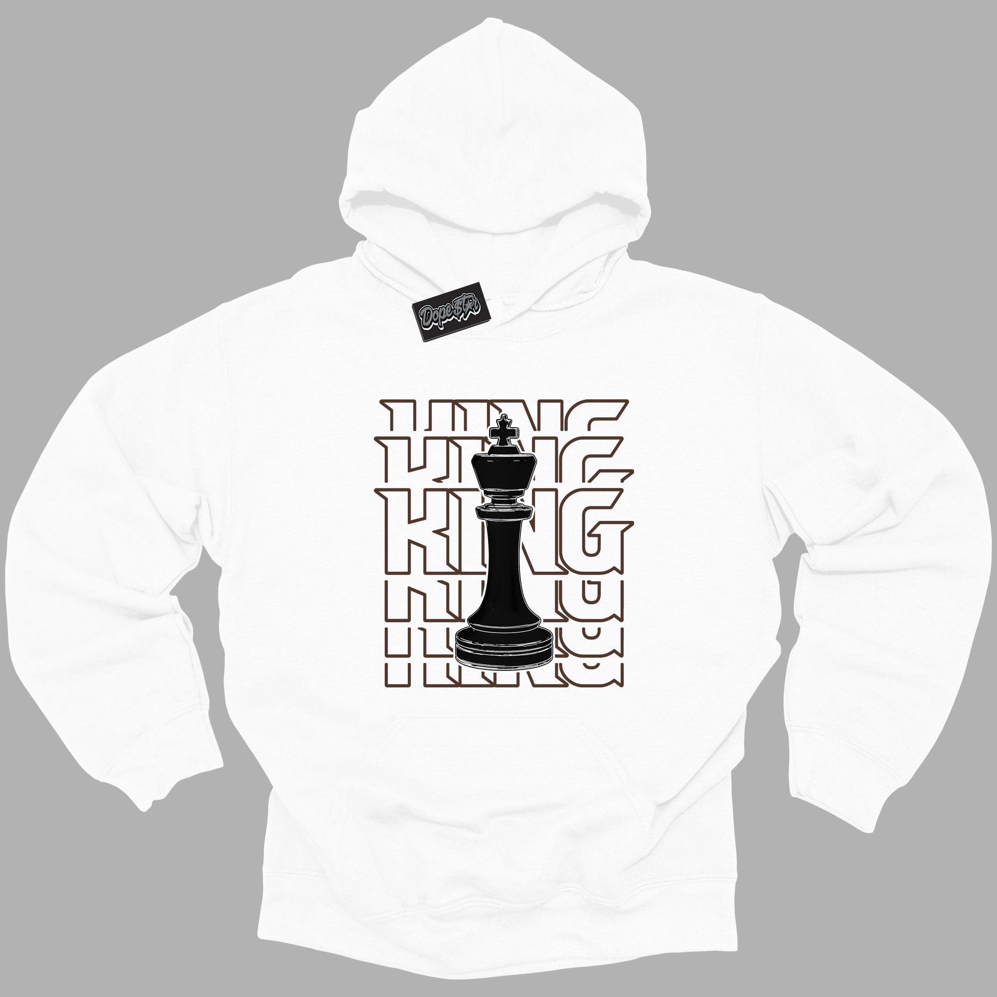 Cool White Graphic DopeStar Hoodie with “ King Chess “ print, that perfectly matches Palomino 1s sneakers
