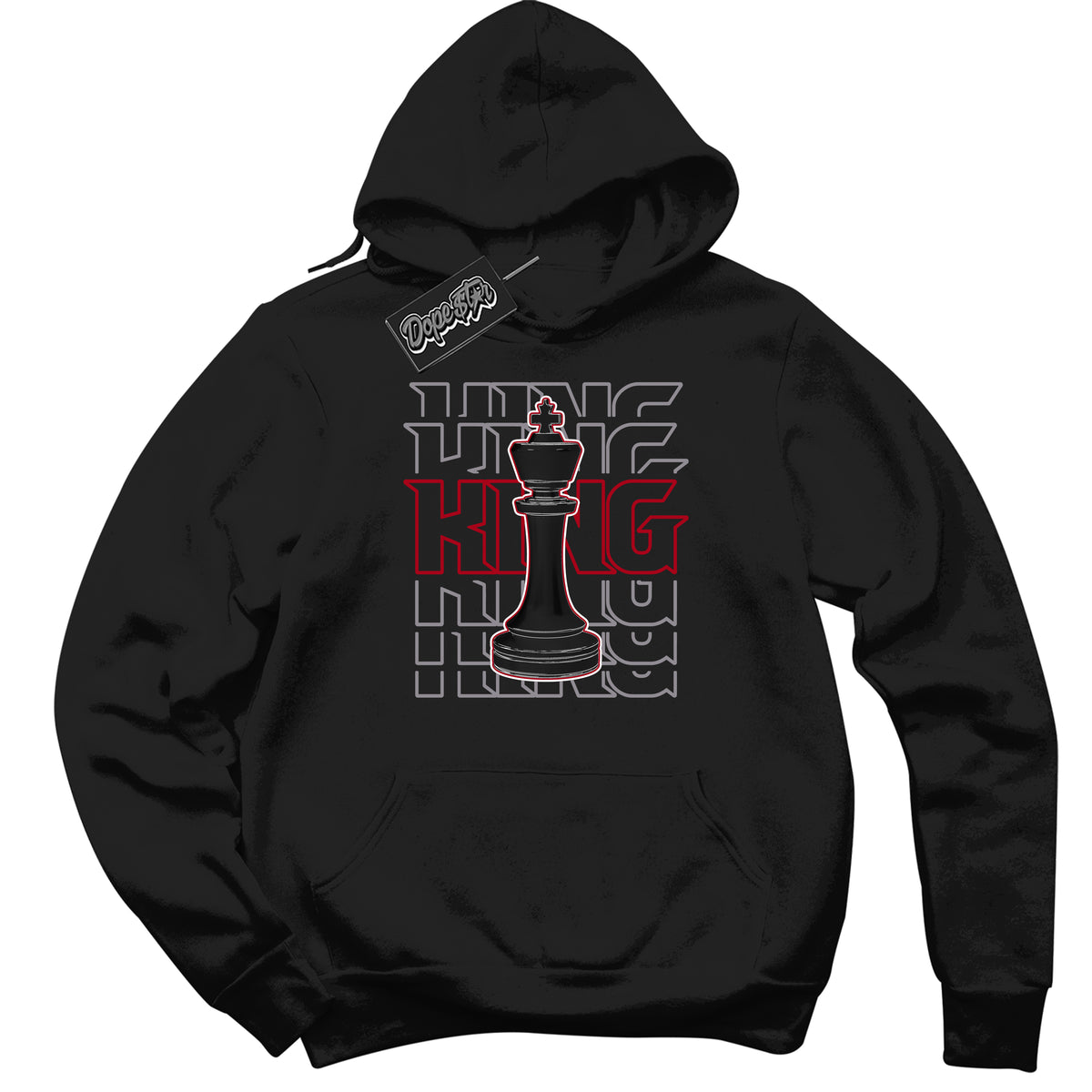 Cool Black Hoodie with “ King Chess ”  design that Perfectly Matches  Bred Reimagined 4s Jordans.