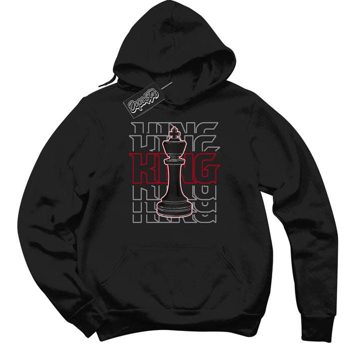 Cool Black Hoodie with “ King Chess ”  design that Perfectly Matches  Bred Reimagined 4s Jordans.