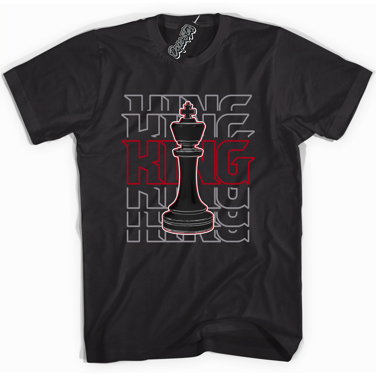 Cool Black Shirt with “ King Chess” design that perfectly matches Bred Reimagined 4s Jordans.