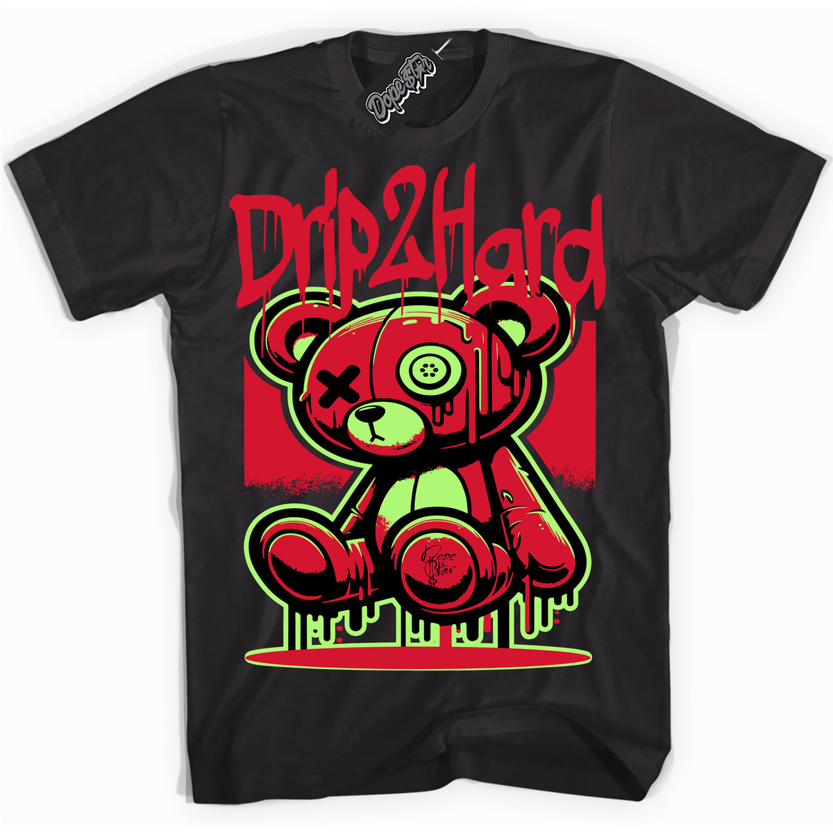 Cool Black graphic tee with “ Drip 2 Hard ” design, that perfectly matches Kobe 6 Reverse Grinch