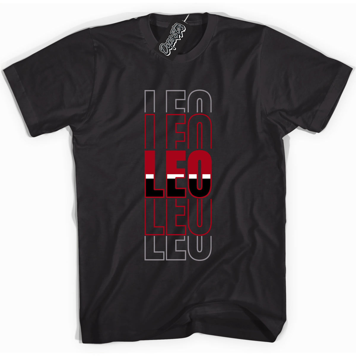 Cool Black Shirt with “ Leo” design that perfectly matches Bred Reimagined 4s Jordans.
