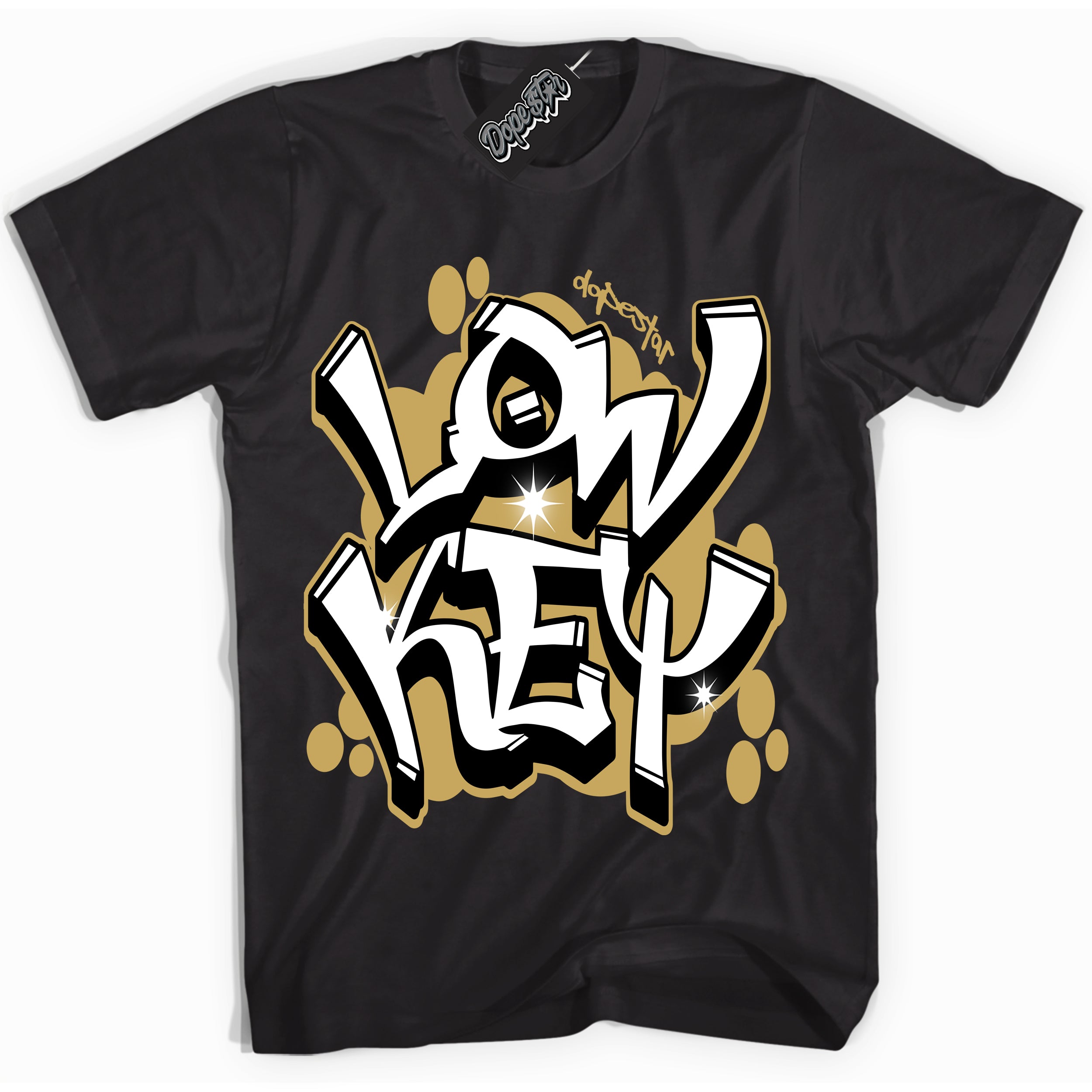 Black “Low Key” T-shirt by Dope Star Brand®, styled to match Rookie of The Year 1s sneakers