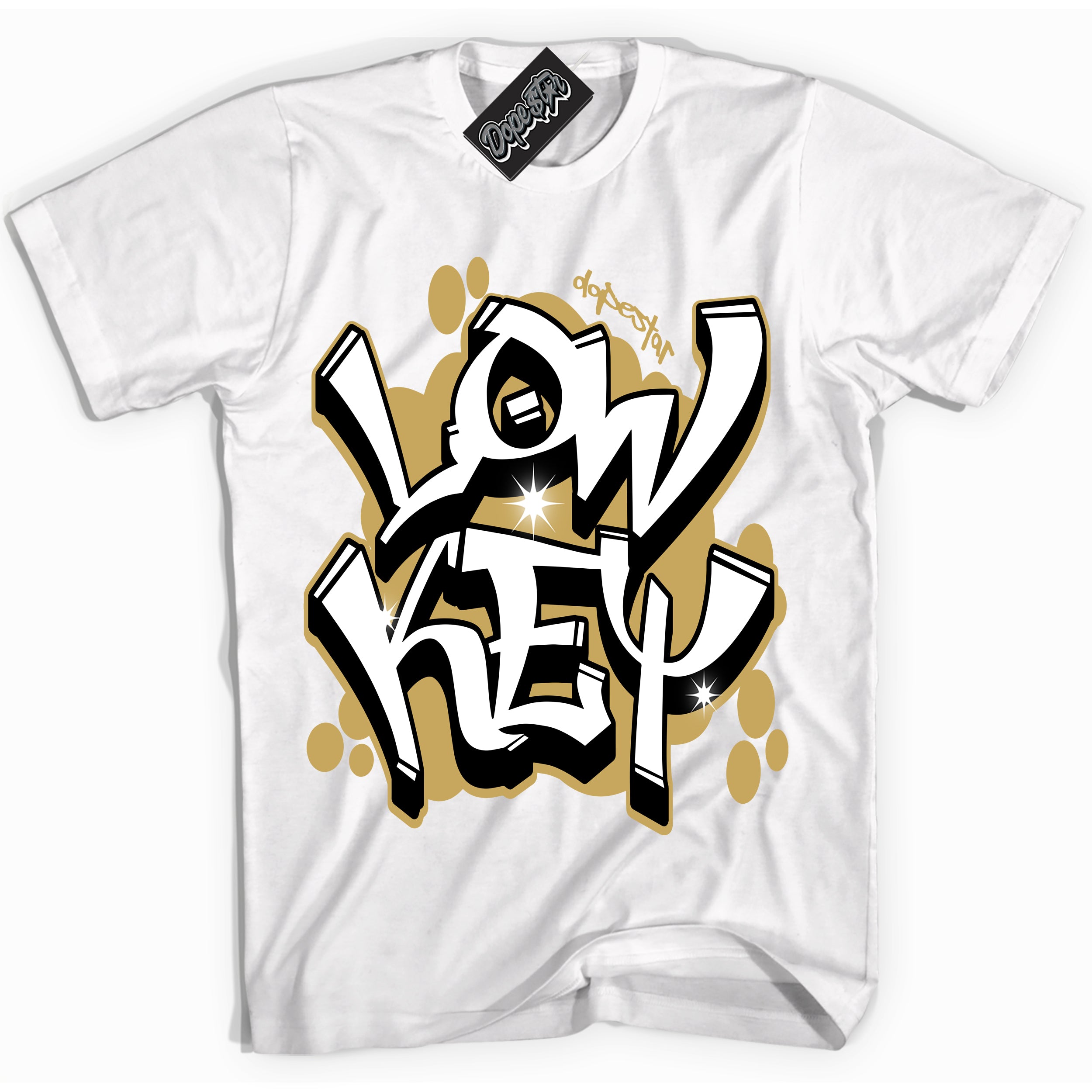 White “Low Key” T-shirt by Dope Star Brand®, styled to match Rookie of The Year 1s sneakers