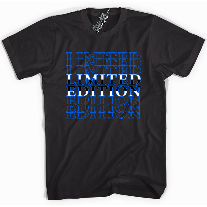 Cool Black graphic tee with "Limited Edition" design, that perfectly matches Royal Reimagined 1s sneakers 
