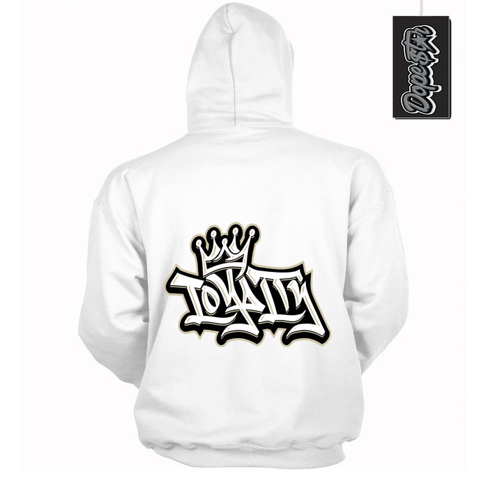 Cool White Hoodie with “ Loyalty Crown ”  design that Perfectly Matches Gratitude 11s Sneakers.