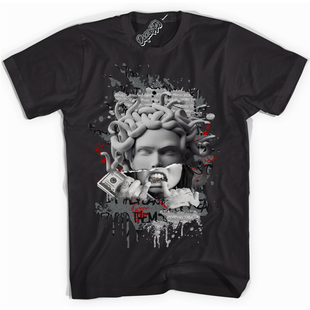 Cool Black Shirt with “ Medusa ” design that perfectly matches Rebellionaire 1s Sneakers.