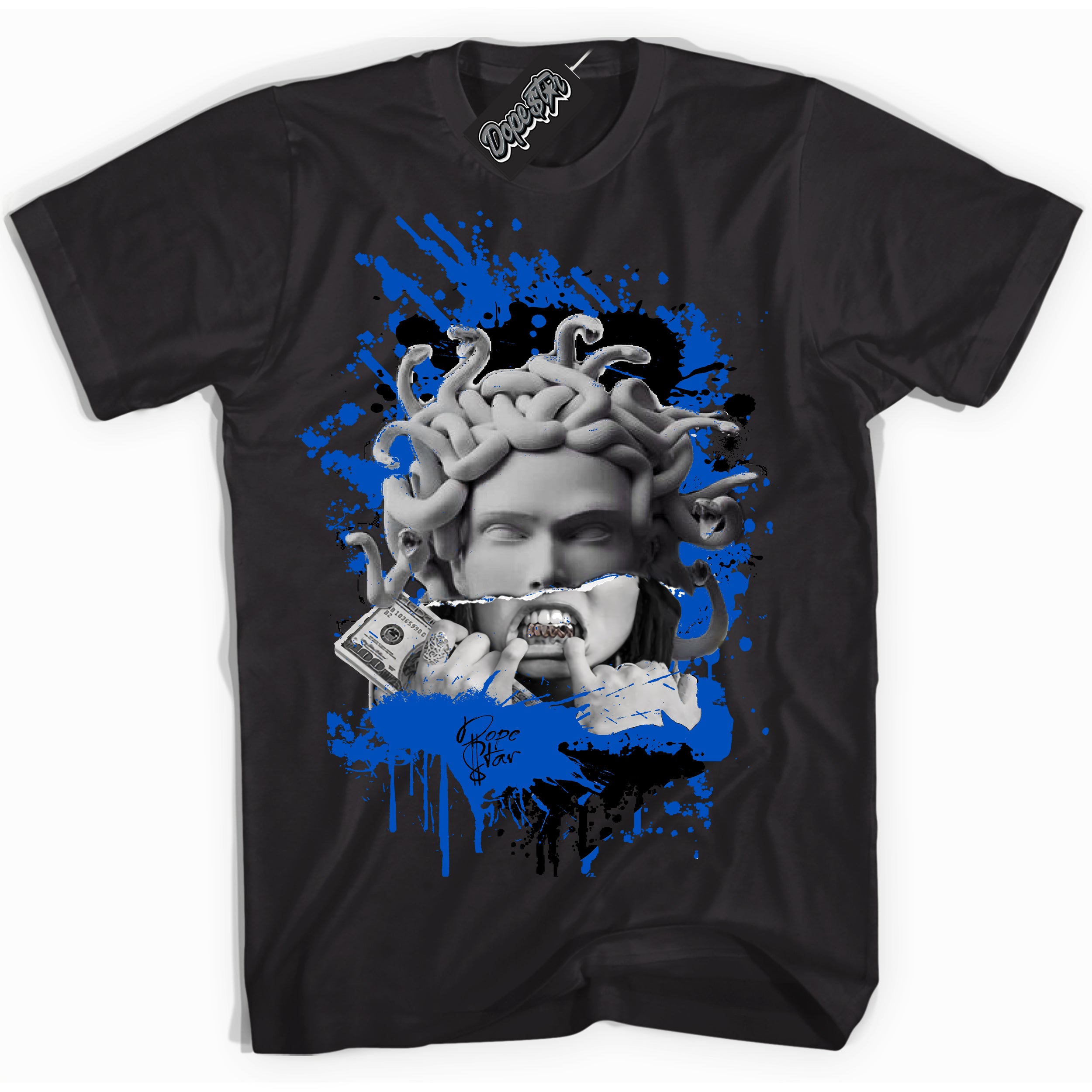 Dunk Low Astronomy Blue 'Medusa' Shirt – Black Streetwear T-Shirt | Sneaker Matching Tee for Dunk Low Astronomy Blue | Men's & Women's Streetwear Outfit by Sneaker Shirts Outlet.
