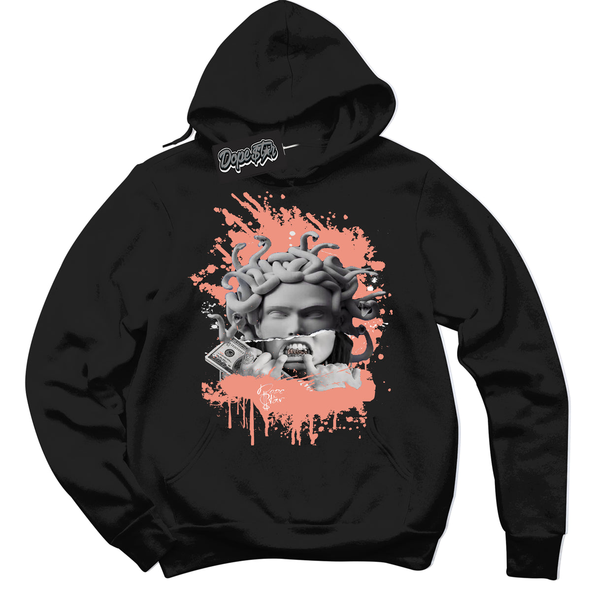 Dunk Low Light Wild Mango 'Medusa' Hoodie – Black Streetwear Sweatshirt | Sneaker Matching Hoodie for Dunk Low Light Wild Mango | Urban Fashion for Medusa | Men's & Women's Streetwear Outfit by Sneaker Shirts Outlet.
