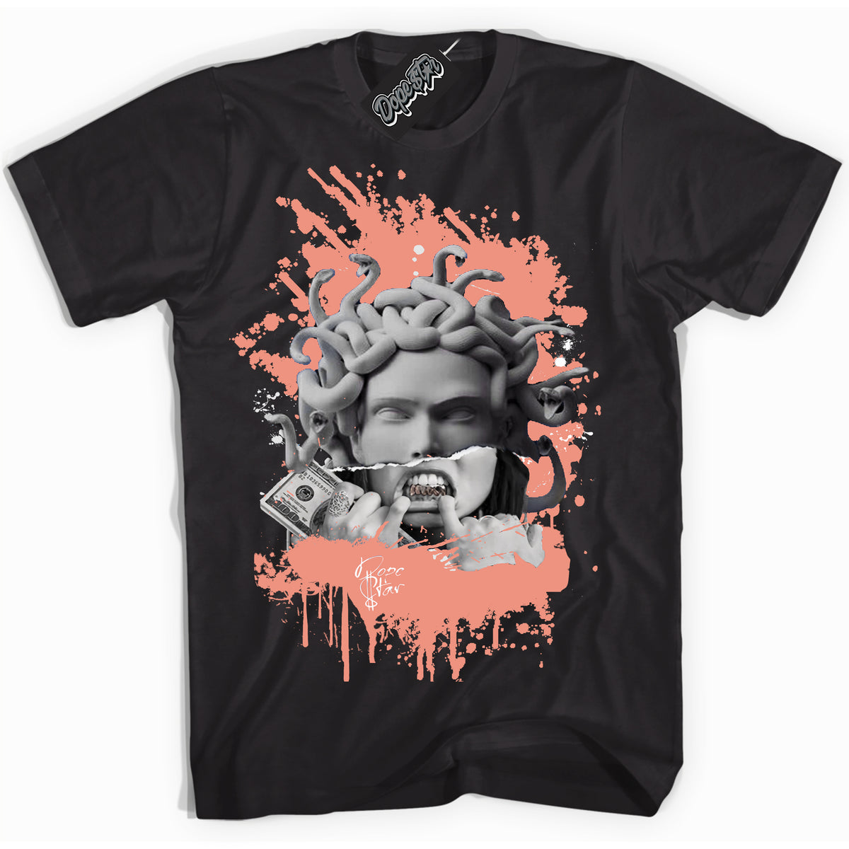 Dunk Low Light Wild Mango 'Medusa' Shirt – Black Streetwear T-Shirt | Sneaker Matching Tee for Dunk Low Light Wild Mango | Urban Fashion for Medusa | Men's & Women's Streetwear Outfit by Sneaker Shirts Outlet.
