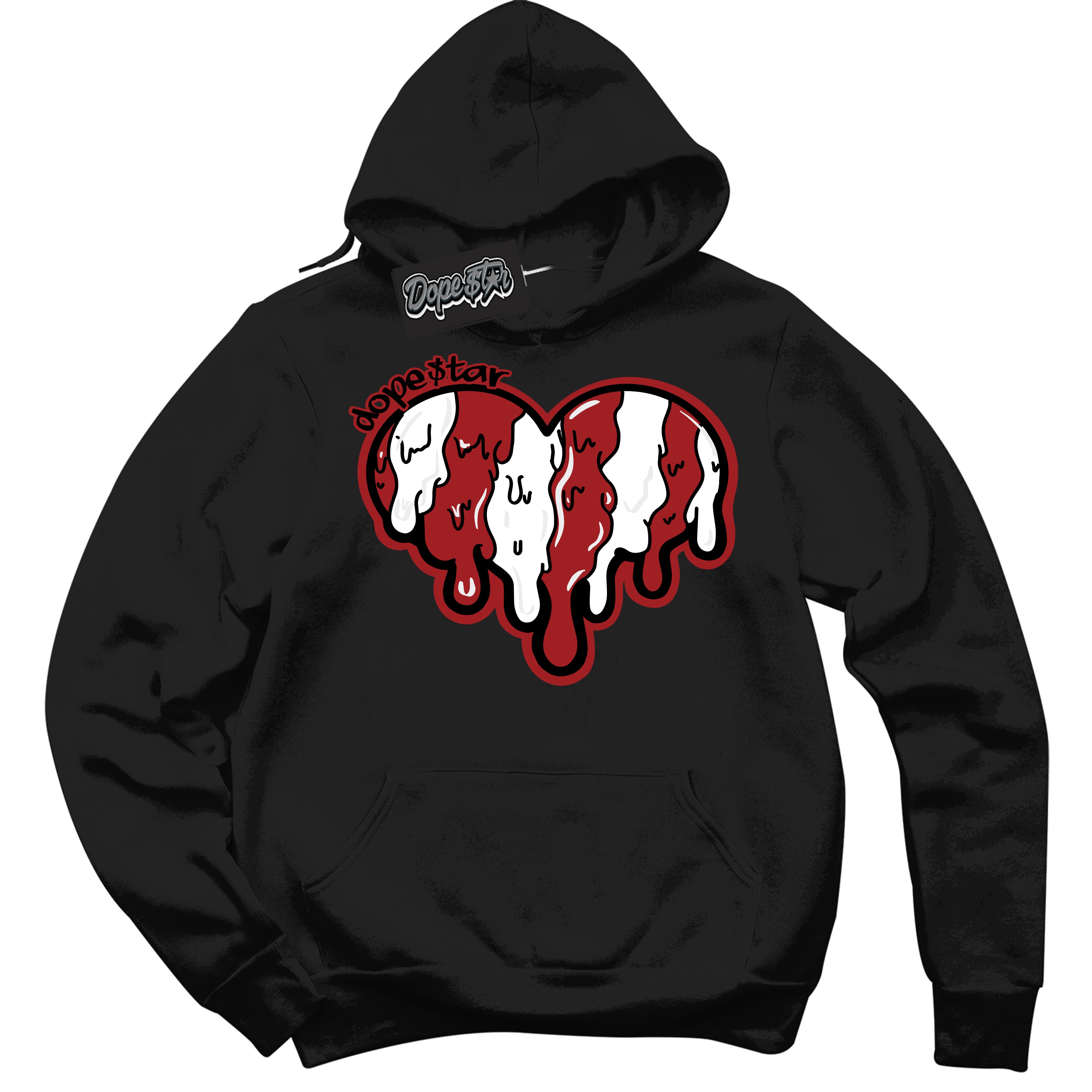 Cool Black Hoodie With “ Melting Heart “ Design That Perfectly Matches Lost And Found 1s Sneakers
