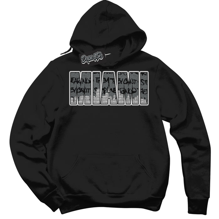 Cool Black Hoodie with “ Miami ”  design that Perfectly Matches Rebellionaire 1s Sneakers.
