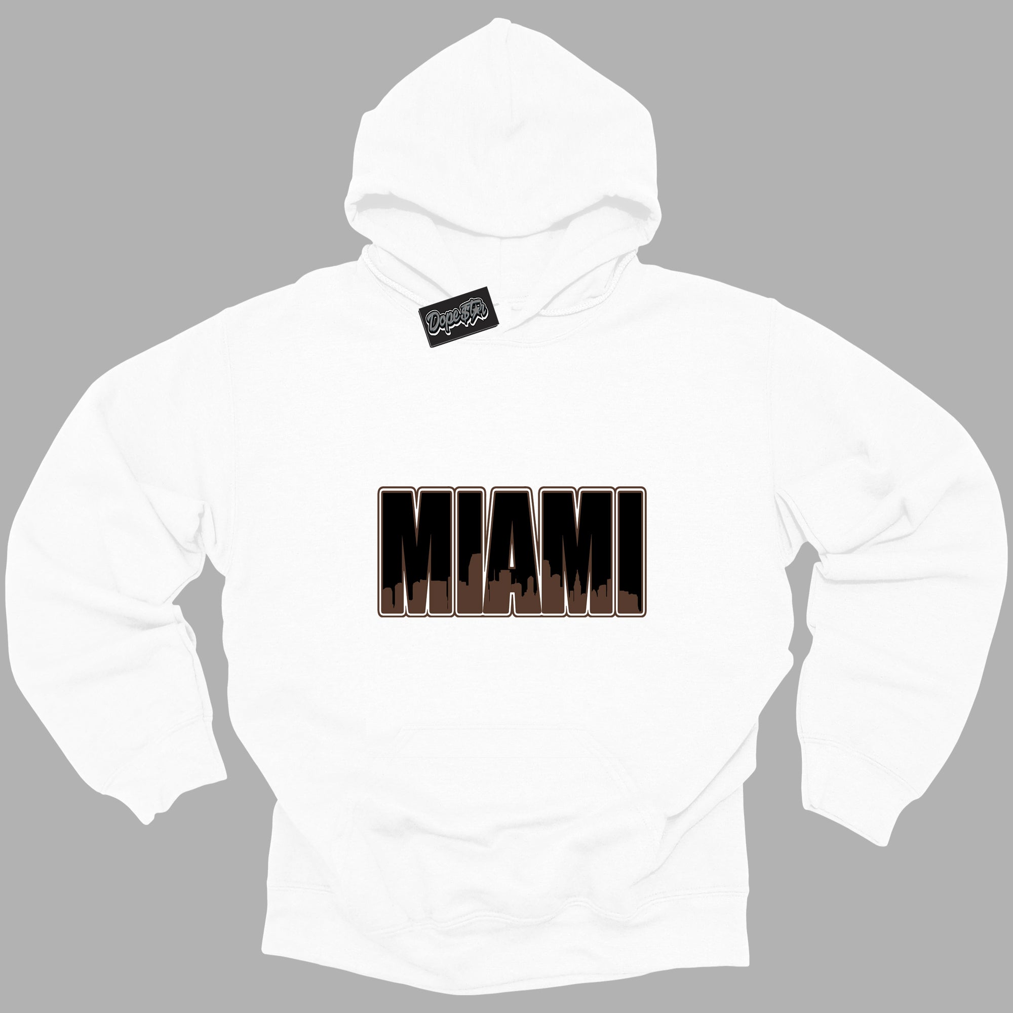 Cool White Graphic DopeStar Hoodie with “ Miami “ print, that perfectly matches Palomino 1s sneakers