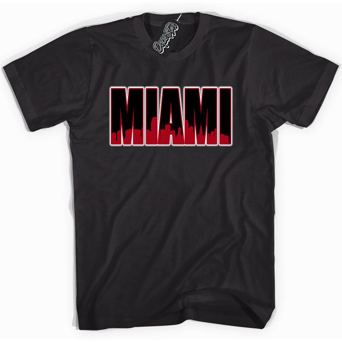 Cool Black Shirt with “ Miami” design that perfectly matches Bred Reimagined 4s Jordans.