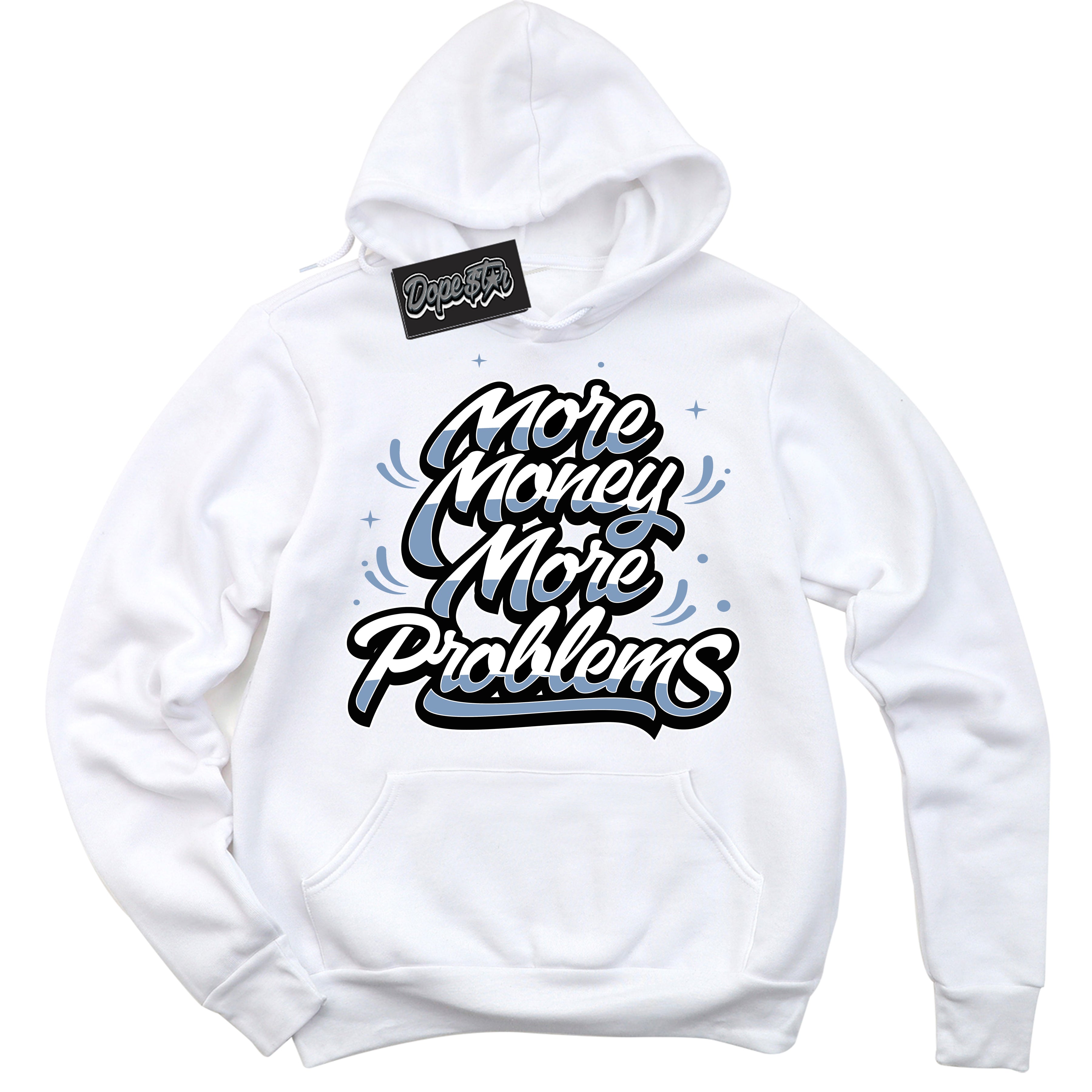 Cool White Hoodie with “ More Money More Problems ”  design that Perfectly Matches Reverse Oreo 6s Sneakers.