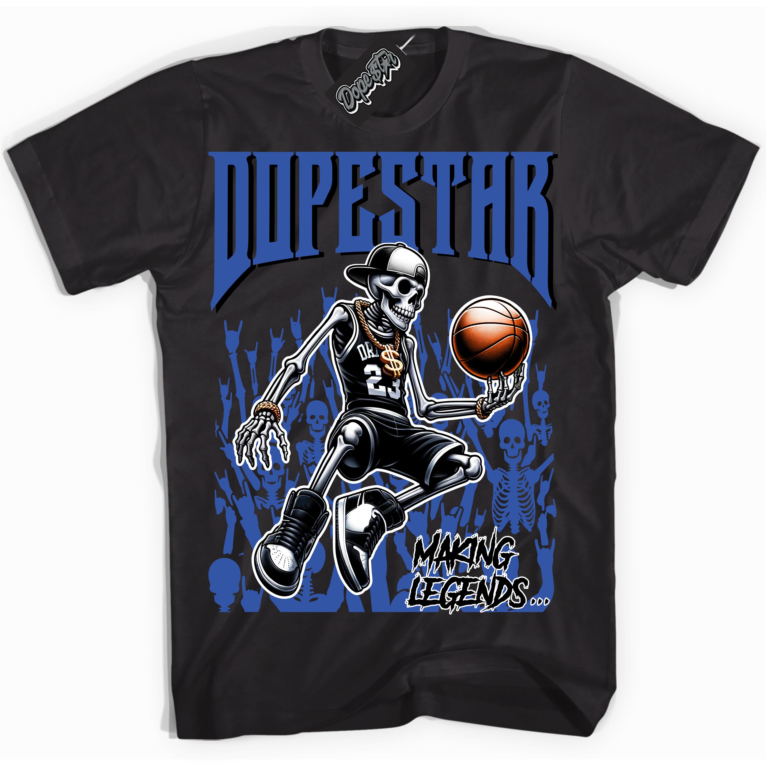 Dunk Low Astronomy Blue 'Making Legends' Shirt – Black Streetwear T-Shirt | Sneaker Matching Tee for Dunk Low Astronomy Blue | Men's & Women's Streetwear Outfit by Sneaker Shirts Outlet.
